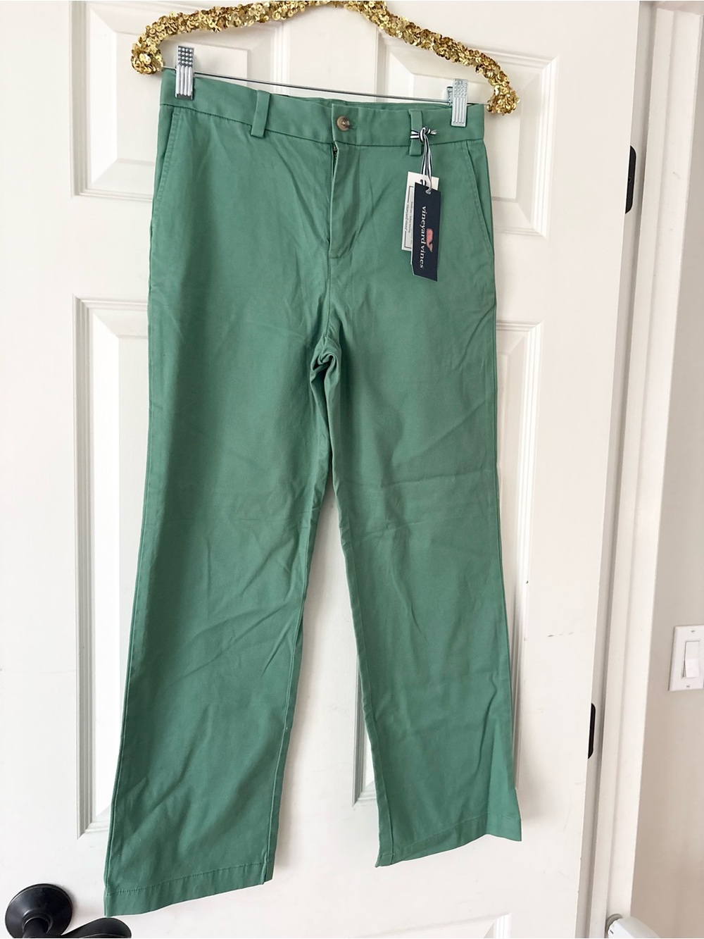 NWT Vineyard Vines Green Performance Breaker Pants Youth Boys Size 14
